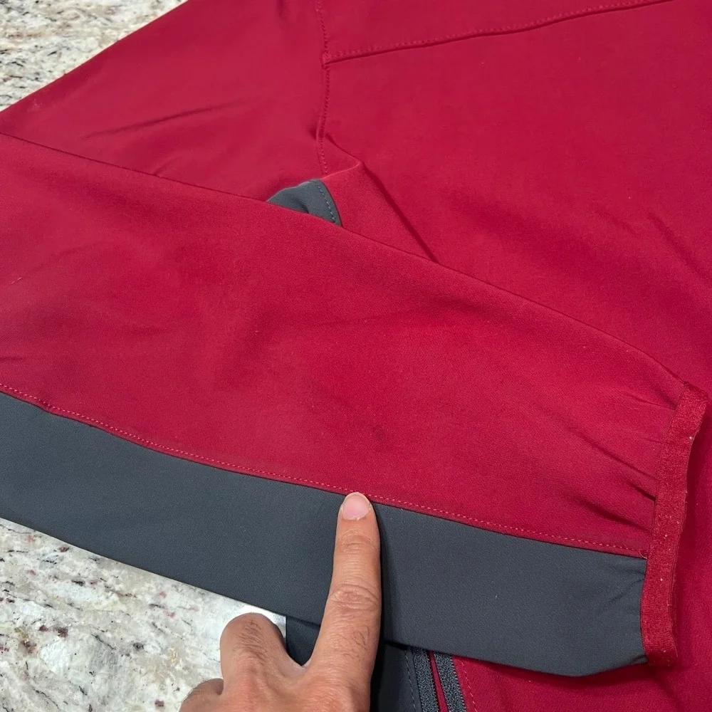 The North Face Red Grey Soft Shell Jacket Full Zip‎ Mens XXL